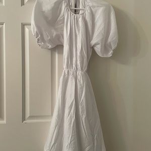 Nasty gal Linen puff sleeve backless dress